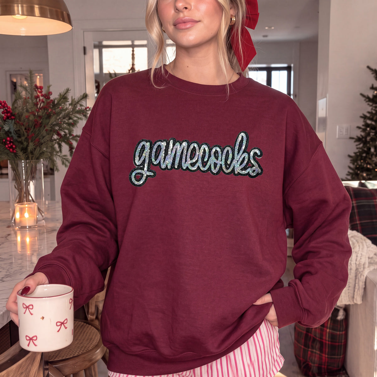 Gamecocks Sequin Patch Sweatshirt