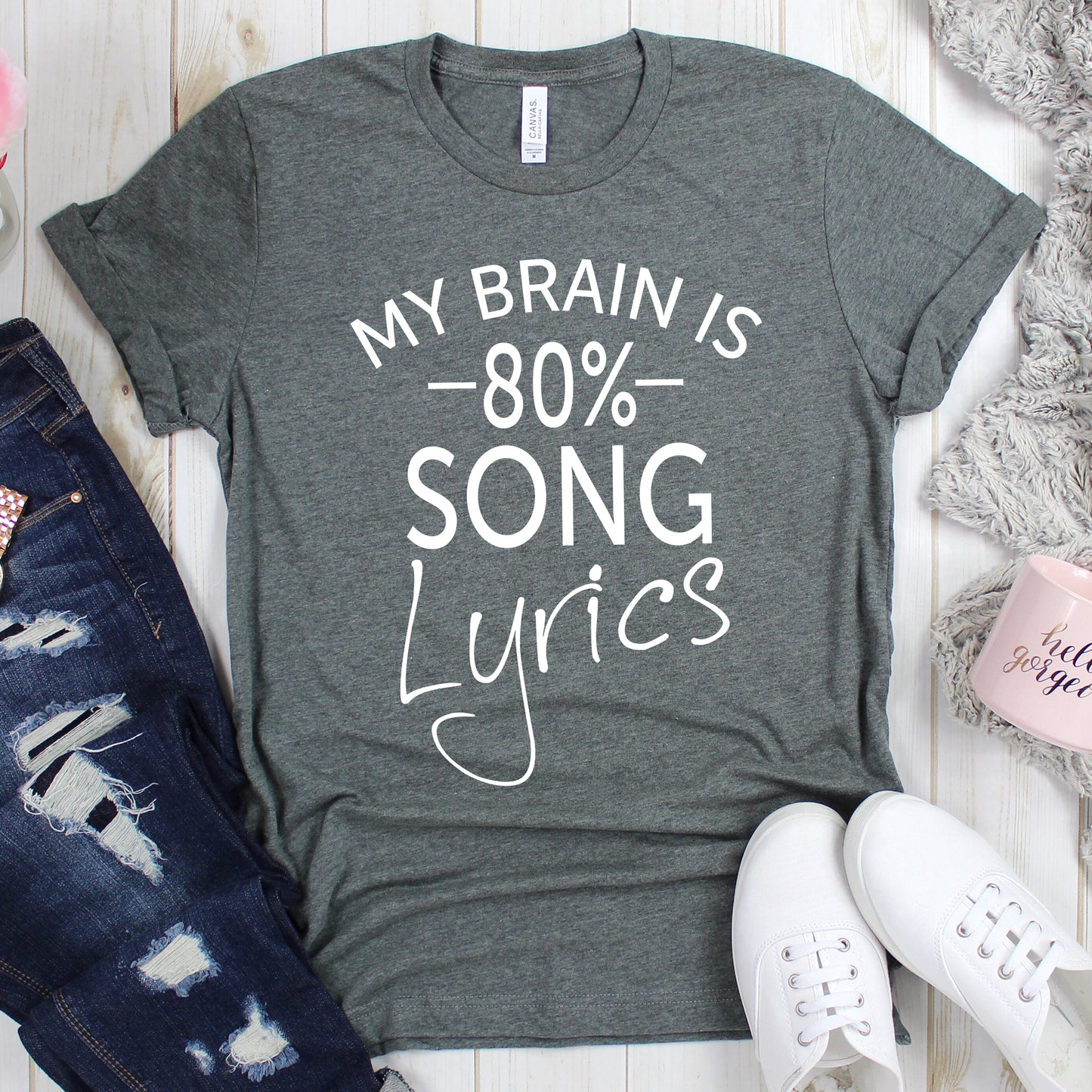 My Brain is 80% Song Lyrics Graphic T-Shirt