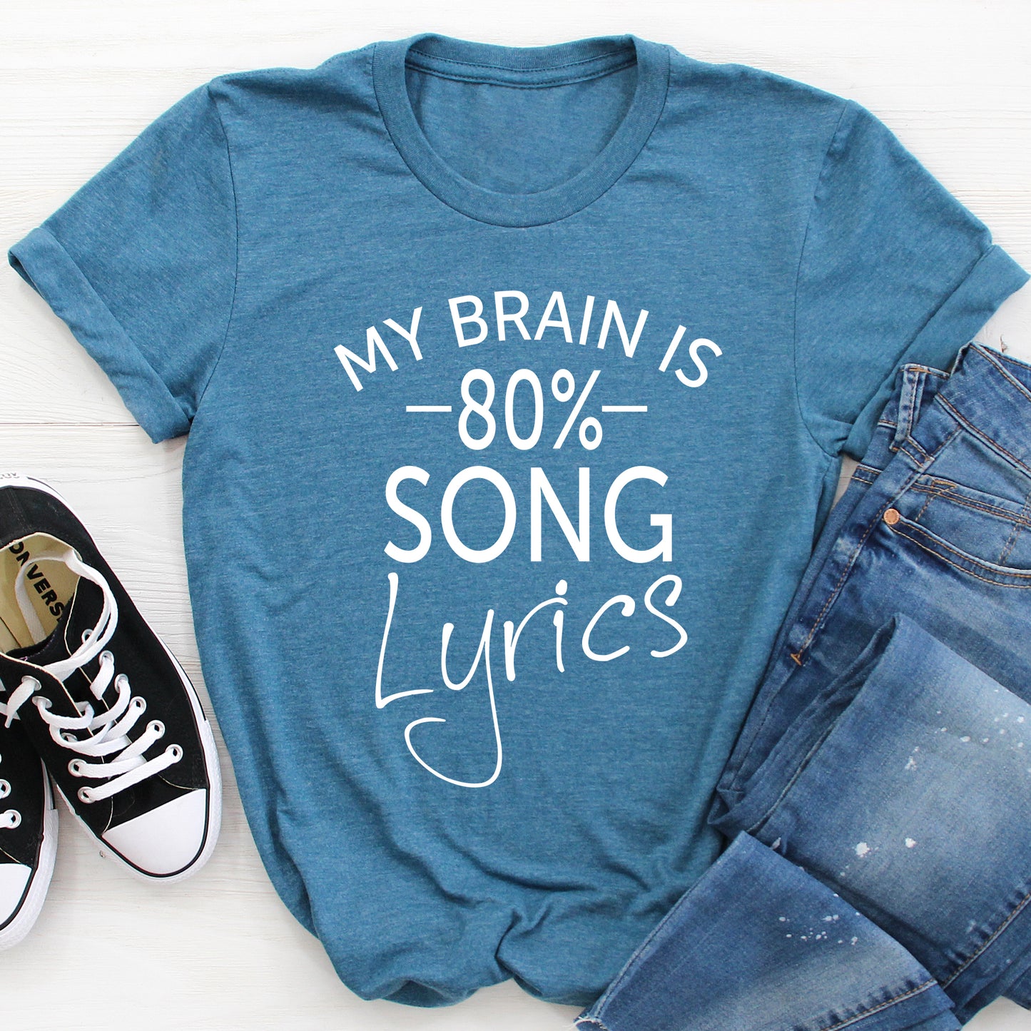 My Brain is 80% Song Lyrics Graphic T-Shirt