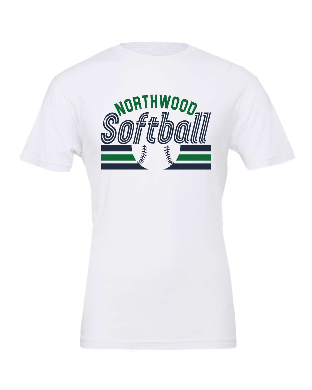 Northwood Softball Adult and Youth Unisex Bella Canvas White Design