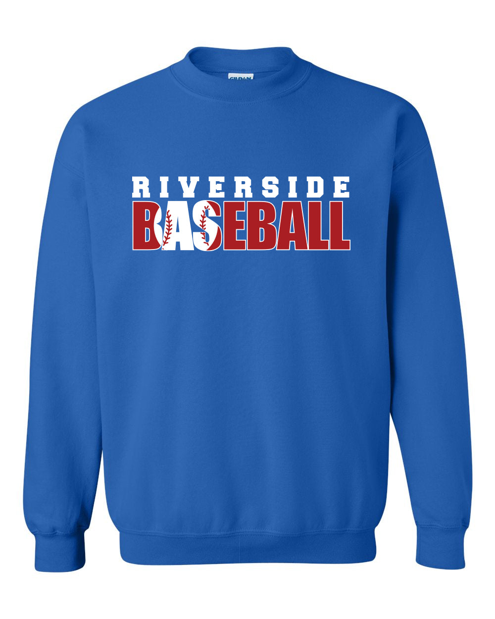 Riverside Warriors Baseball Royal Blue Unisex Gildan Crewneck Sweatshirt