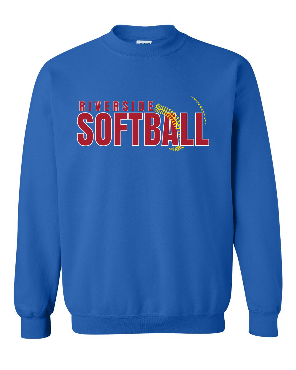 Riverside Softball Royal Blue Unisex Gildan Crewneck Sweatshirt