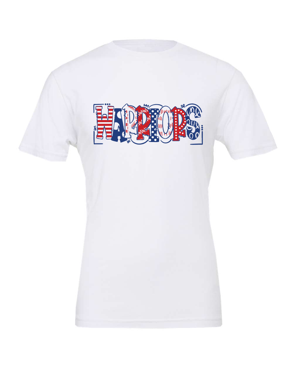 Warriors Doodle White Unisex Bella Canvas T-Shirt