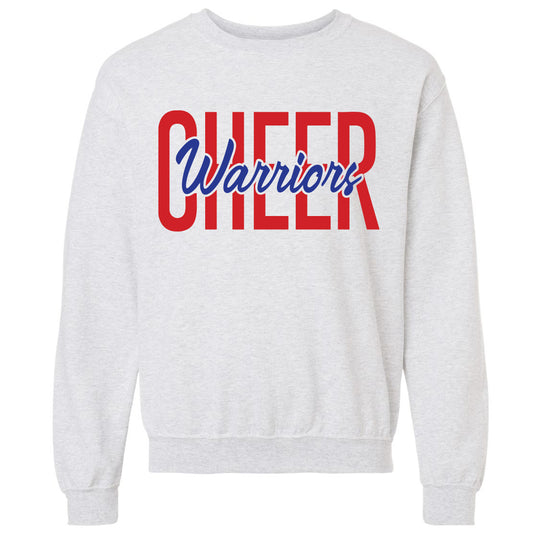 Warriors Cheer Cursive Unisex Gildan Crewneck Sweatshirt