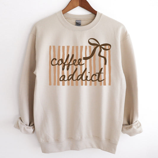 Coffee Addict Graphic Sweatshirt | Unisex Cozy Crewneck Pullover