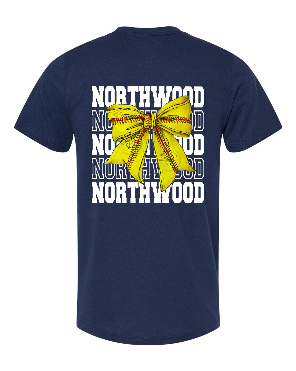 Northwood Softball Adult and Youth Unisex Bella Canvas Softball Bow Front and Back