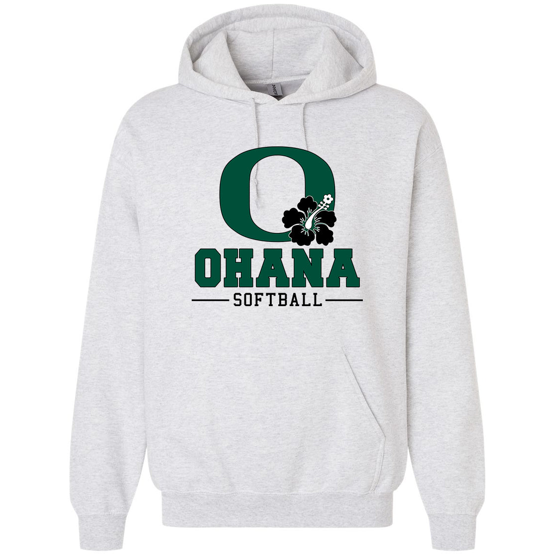 Ohana Softball O Flower Unisex Gildan Hooded Sweatshirt - 3 Colors