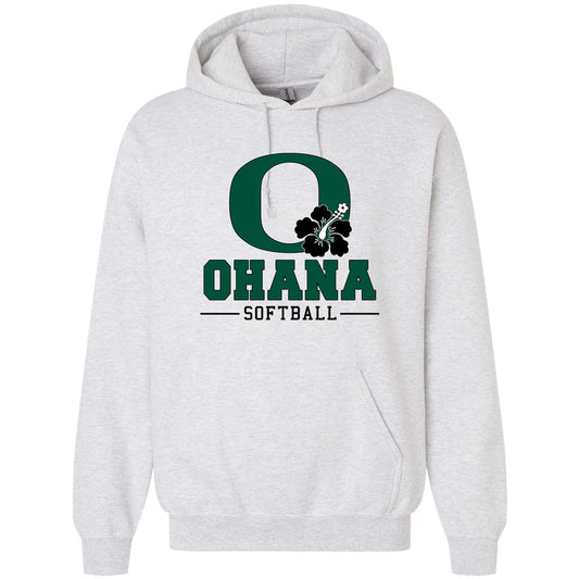Ohana Softball O Flower Unisex Gildan Hooded Sweatshirt - 3 Colors