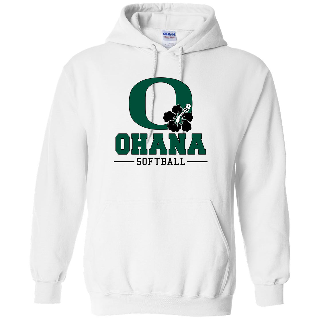 Ohana Softball O Flower Unisex Gildan Hooded Sweatshirt - 3 Colors