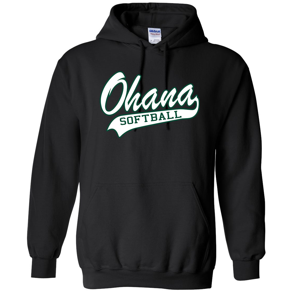 Ohana Softball Cursive Unisex Gildan Hooded Sweatshirt - 3 Colors