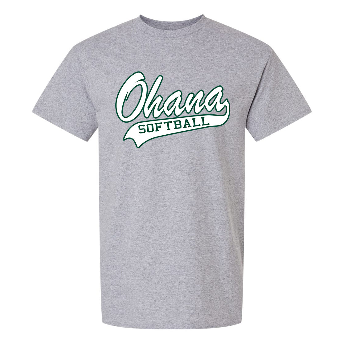 Ohana Softball Cursive Adult and Youth Unisex Gildan T-Shirt - 3 Colors