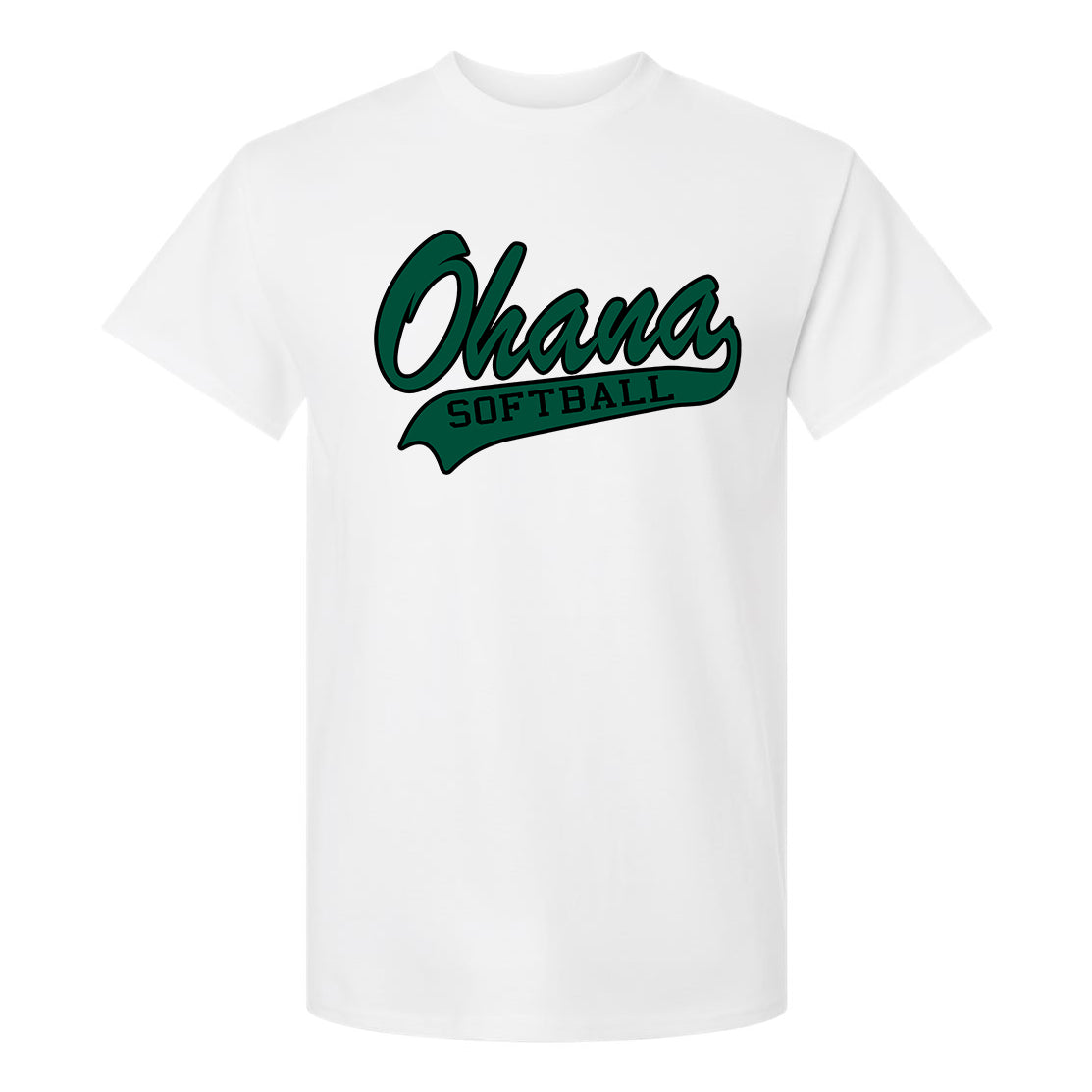 Ohana Softball Cursive Adult and Youth Unisex Gildan T-Shirt - 3 Colors