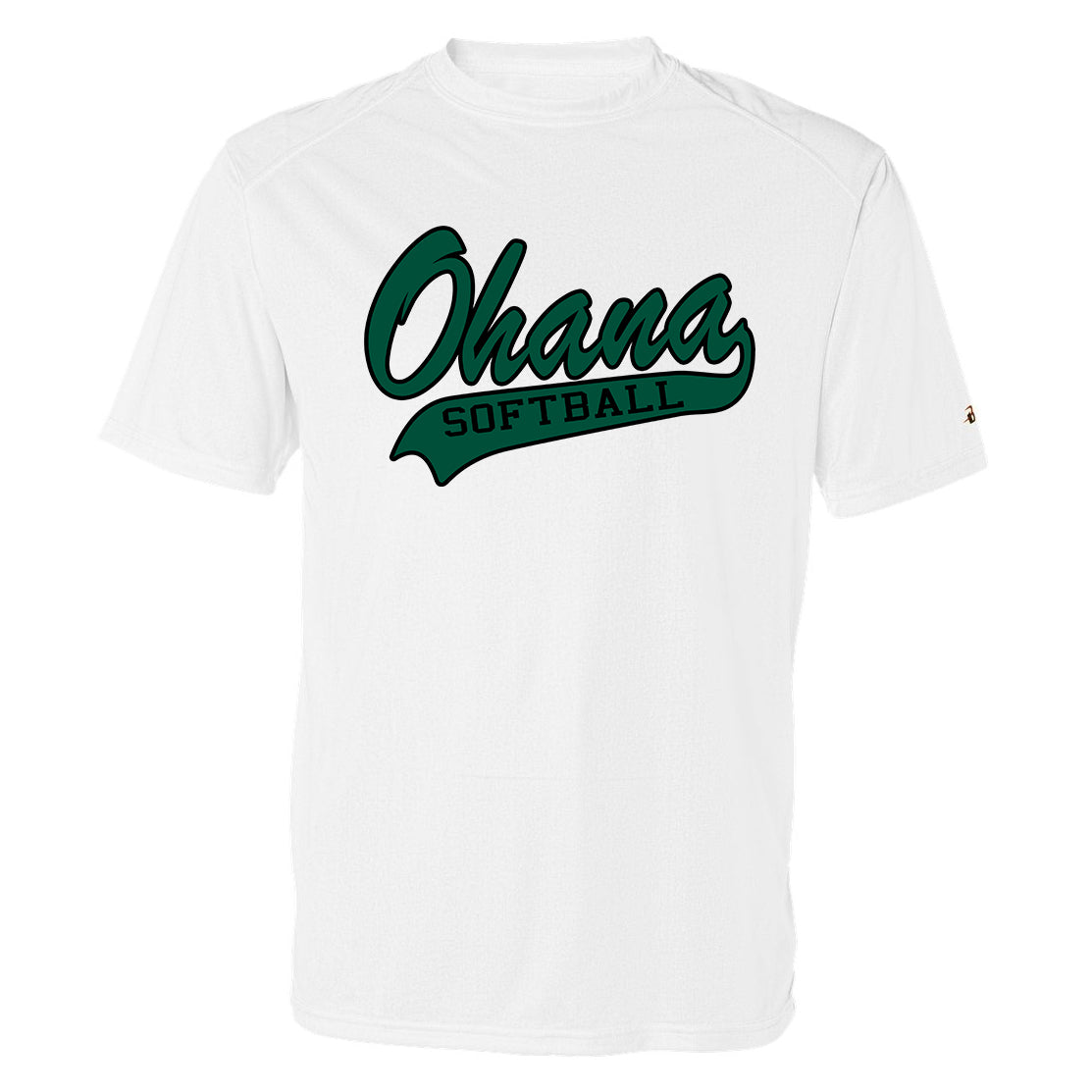 Ohana Softball Cursive Men's Badger Dri-Fit T-Shirt - 2 Colors