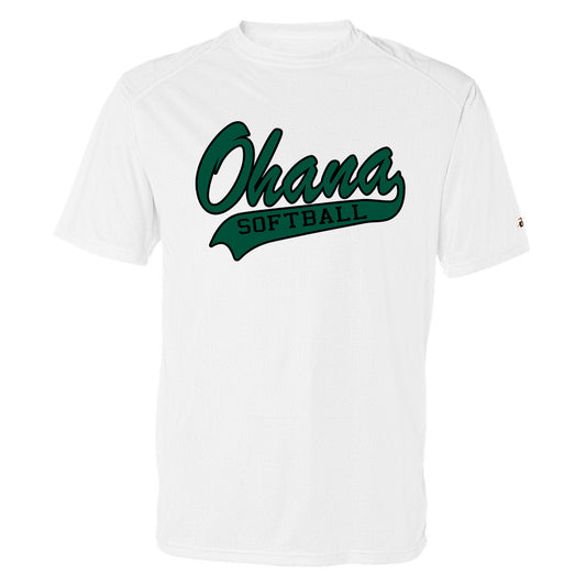 Ohana Softball Cursive Men's Badger Dri-Fit T-Shirt - 2 Colors