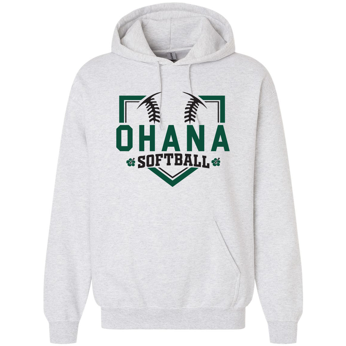 Ohana Softball Diamond Unisex Gildan Hooded Sweatshirt - 3 Colors