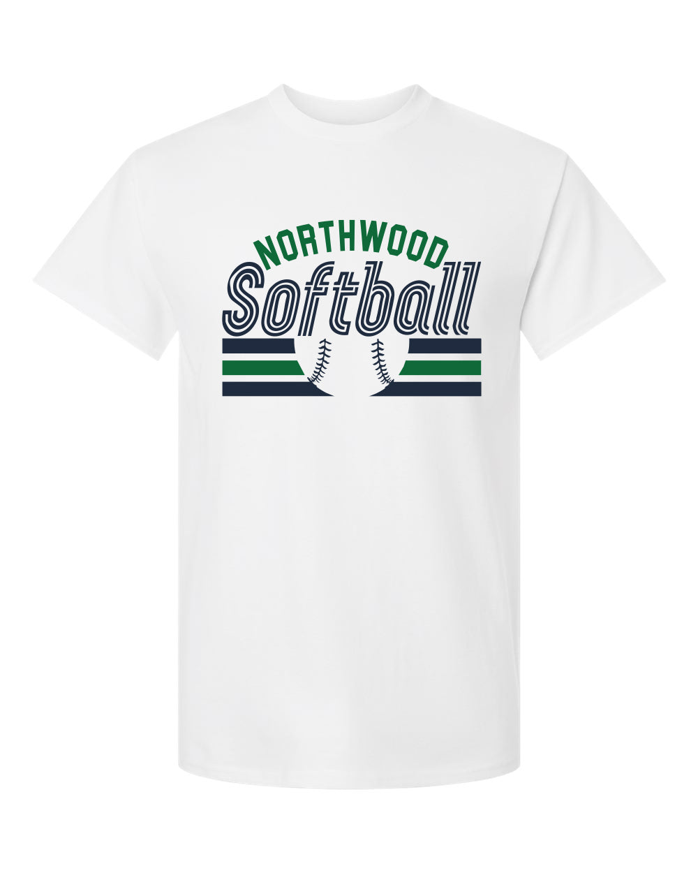 Northwood Softball Adult and Youth Unisex Gildan White Design