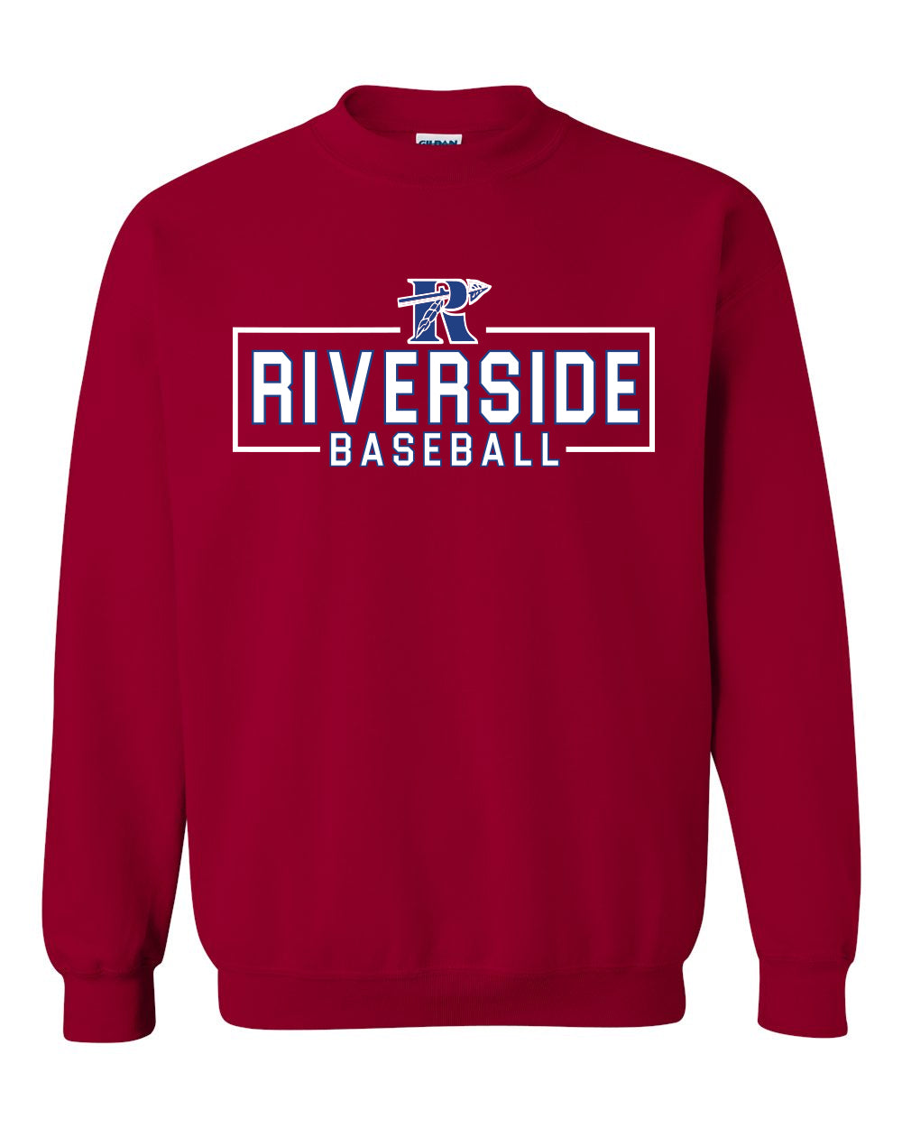 Riverside Baseball Royal Blue Unisex Gildan Crewneck Sweatshirt