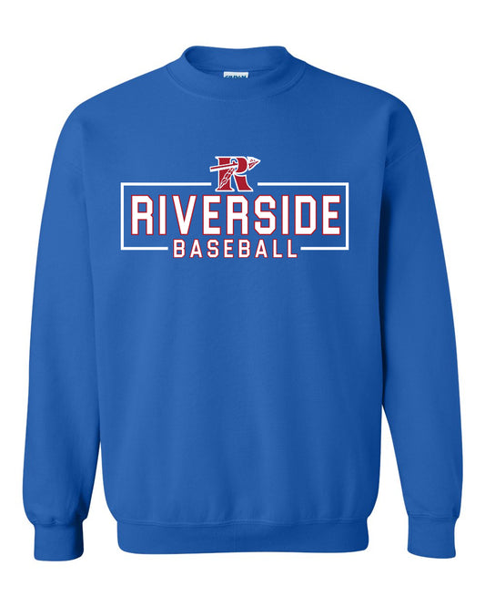 Riverside Baseball Royal Blue Unisex Gildan Crewneck Sweatshirt