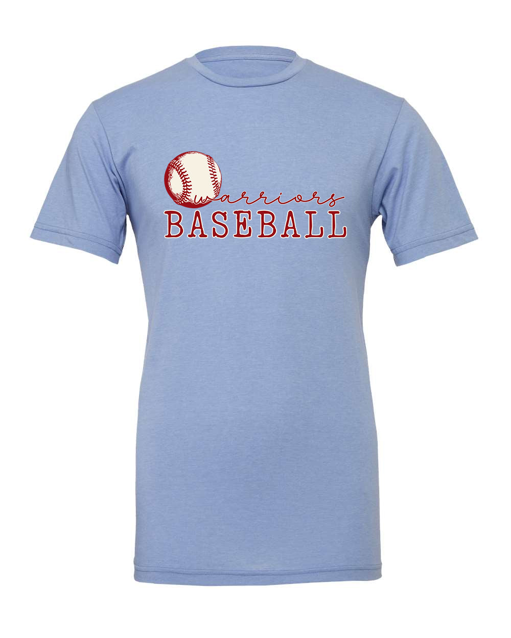 Warriors Vintage Baseball Heather Blue Unisex Bella Canvas T-Shirt - 2 Color Options