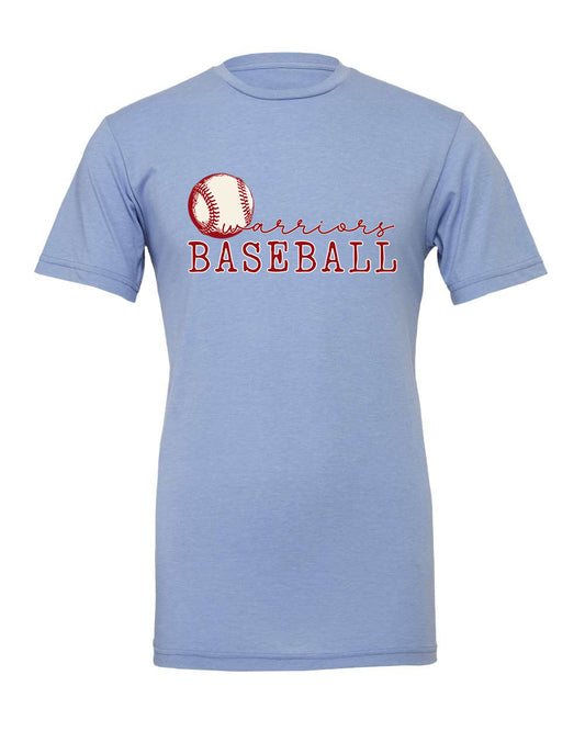 Warriors Vintage Baseball Heather Blue Unisex Bella Canvas T-Shirt - 2 Color Options