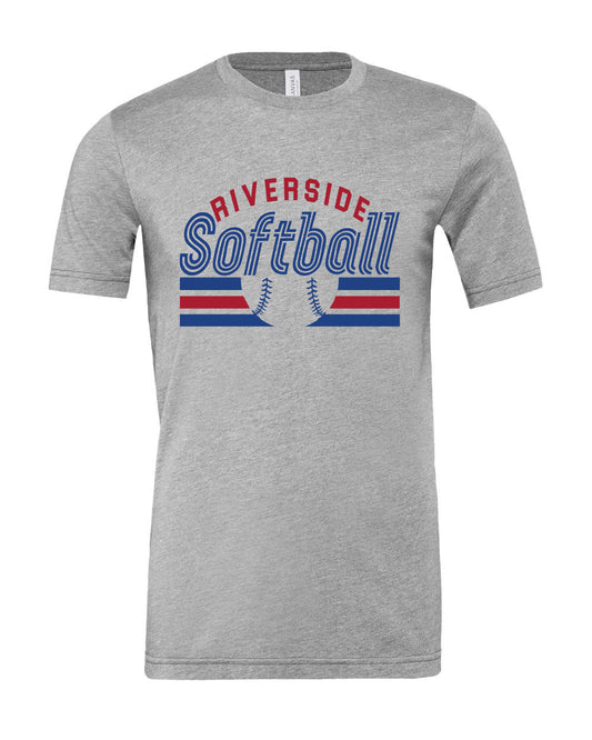 Riverside Softball Athletic Heather Grey Unisex Bella Canvas T-Shirt