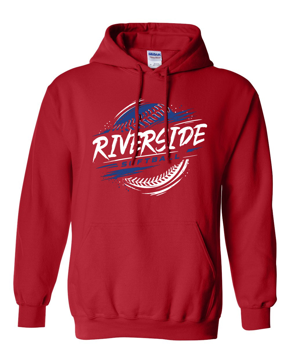 Riverside Softball Red Unisex Gildan Hooded Sweatshirt