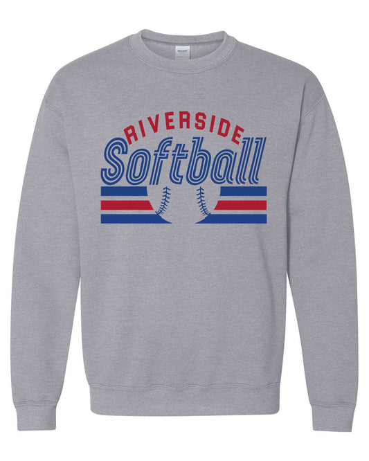 Riverside Softball Sport Grey Unisex Gildan Crewneck Sweatshirt
