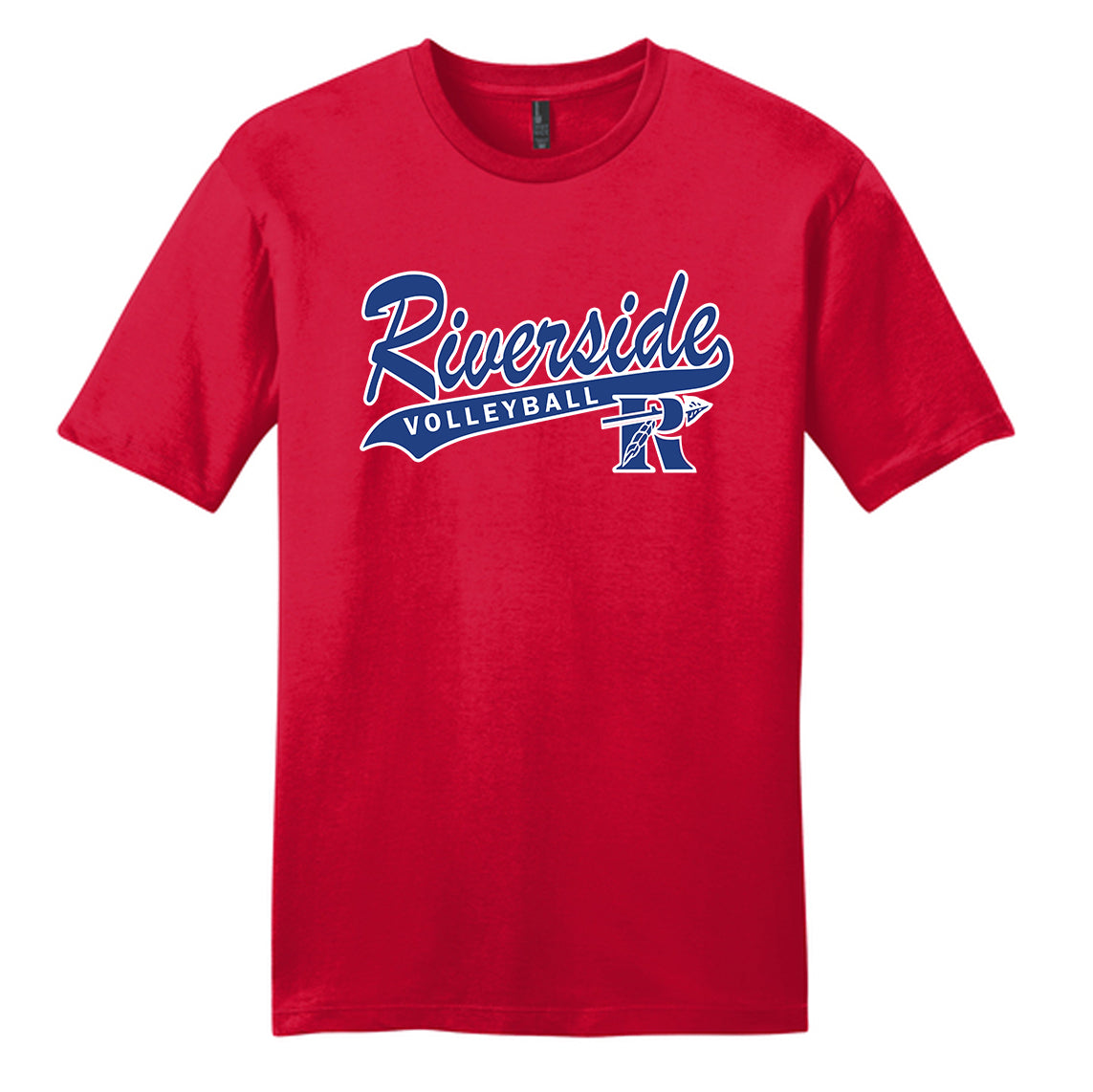 Riverside Volleyball Cursive Red Unisex District T-Shirt