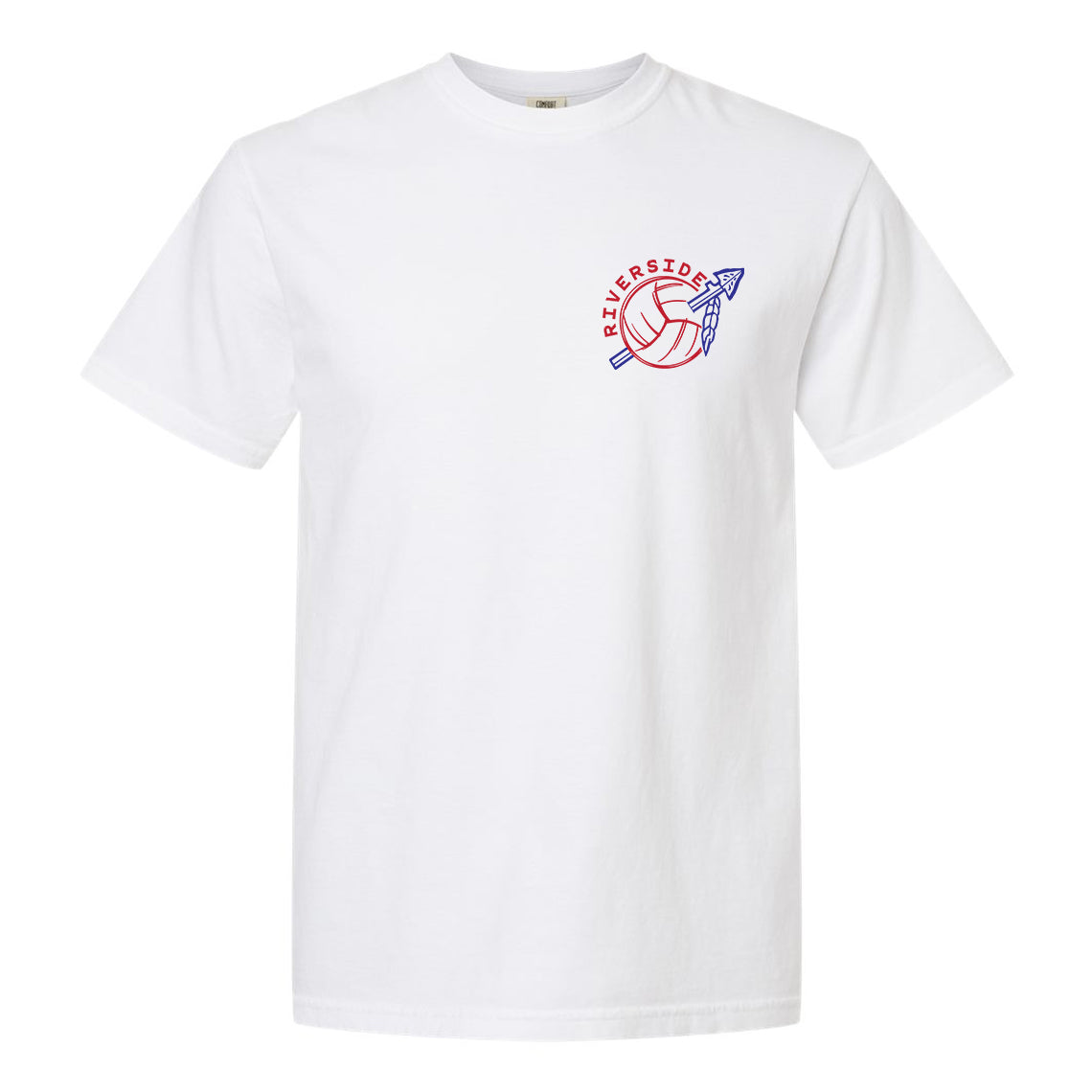 Riverside Volleyball Front & Back White Unisex Comfort Colors T-Shirt