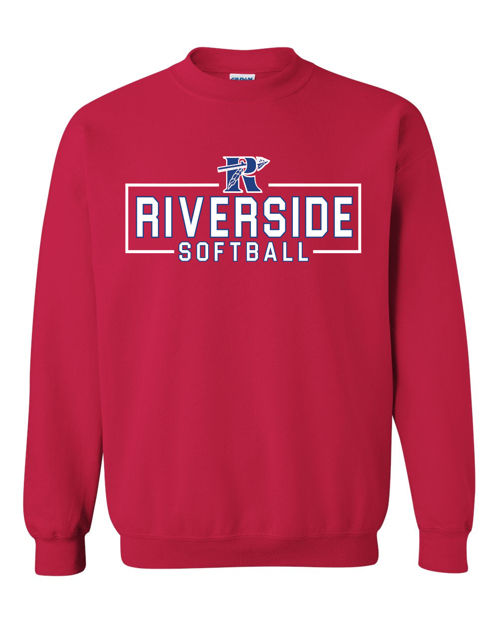Riverside Softball Royal Blue Unisex Gildan Crewneck Sweatshirt