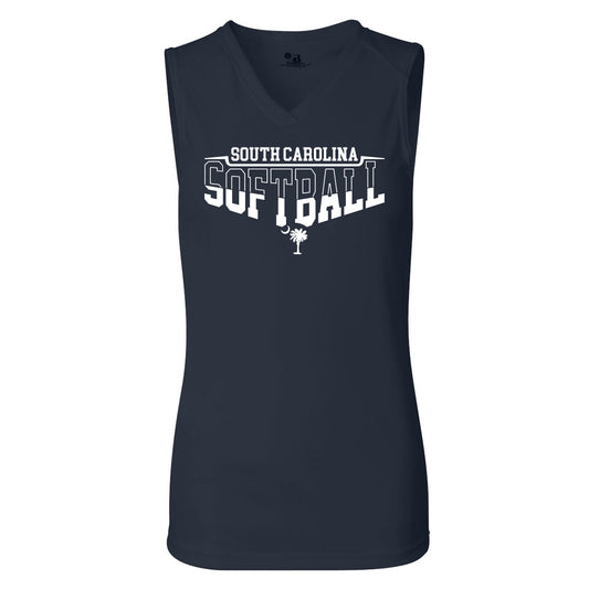 South Carolina Softball Women's Badger Dri-Fit Sleeveless Top Palmetto Tree - 2 Colors