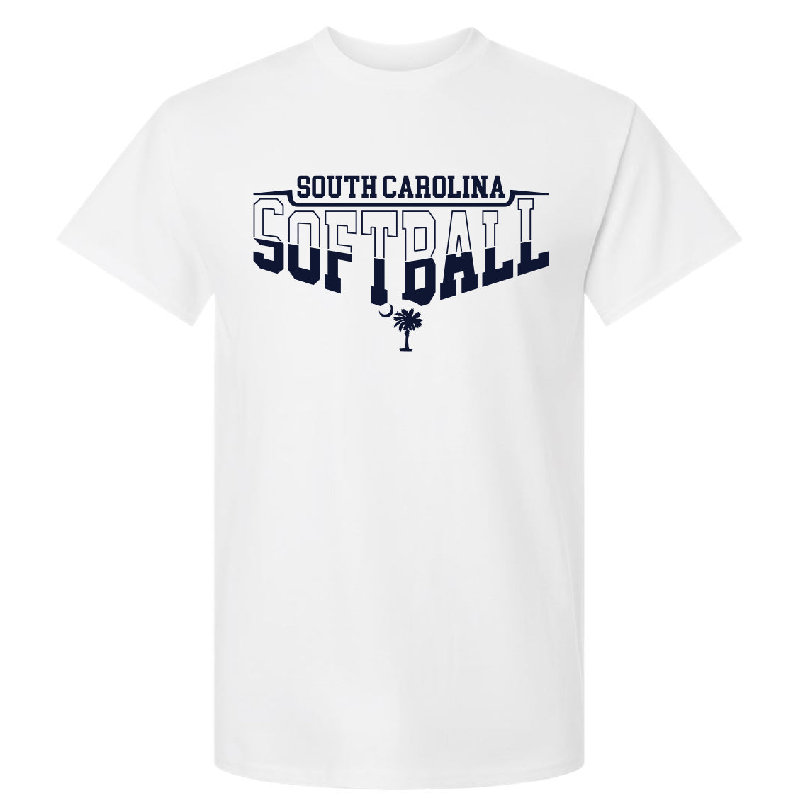 South Carolina Softball Adult and Youth Palmetto Tree Unisex Gildan - 2 Colors