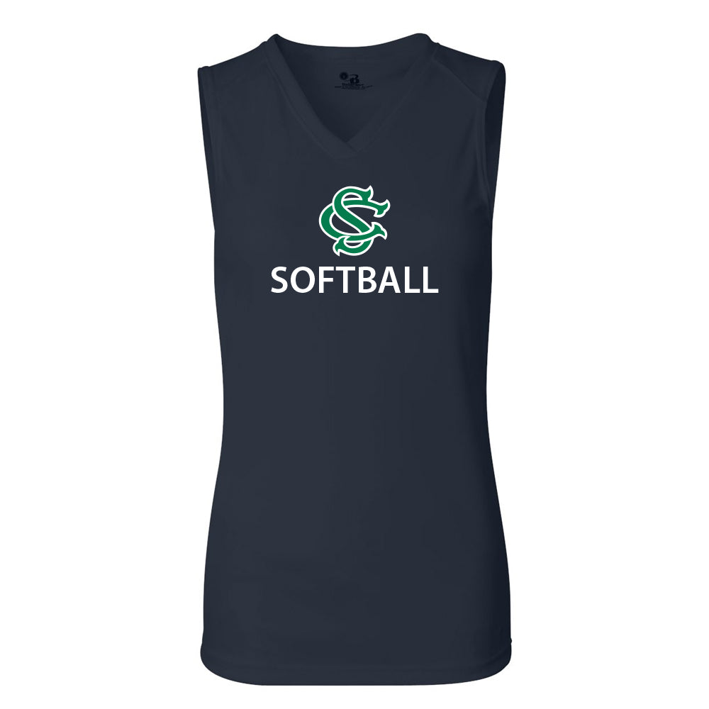 SC Softball Logo Women's Badger Dri-Fit Sleeveless Top Retro - 2 Colors