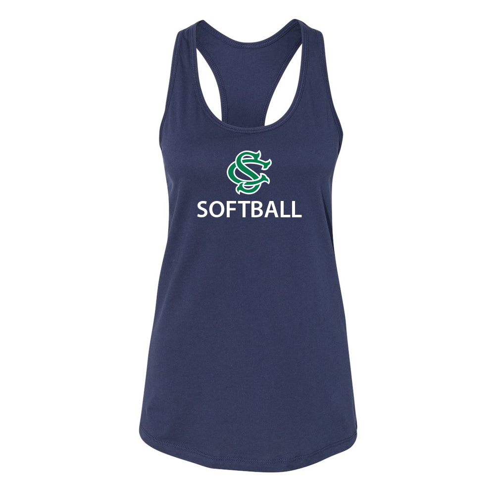 SC Softball Logo Women's Bella Canvas Racerback Tank Top Retro - 2 Colors