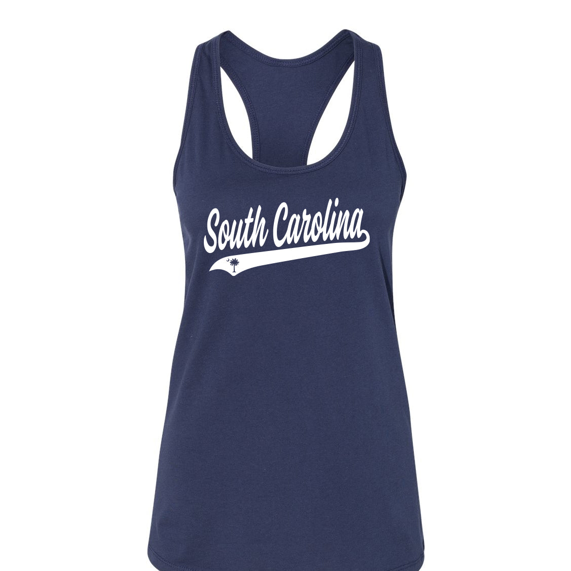 South Carolina Softball Women's Bella Canvas Racerback Tank Top Cursive - 2 Colors