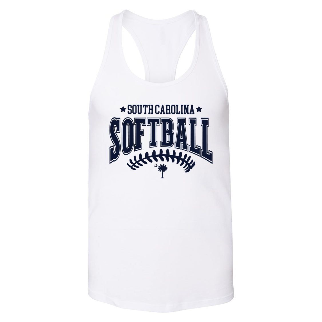 South Carolina Softball Women's Bella Canvas Racerback Tank Top Laces - 2 Colors