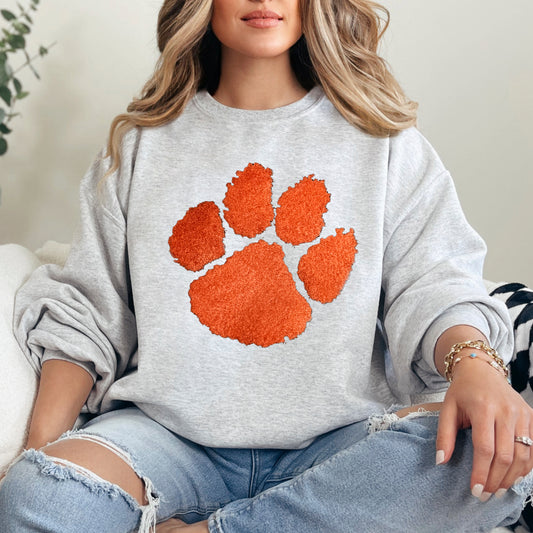 Fluffy Orange Paw Sweatshirt