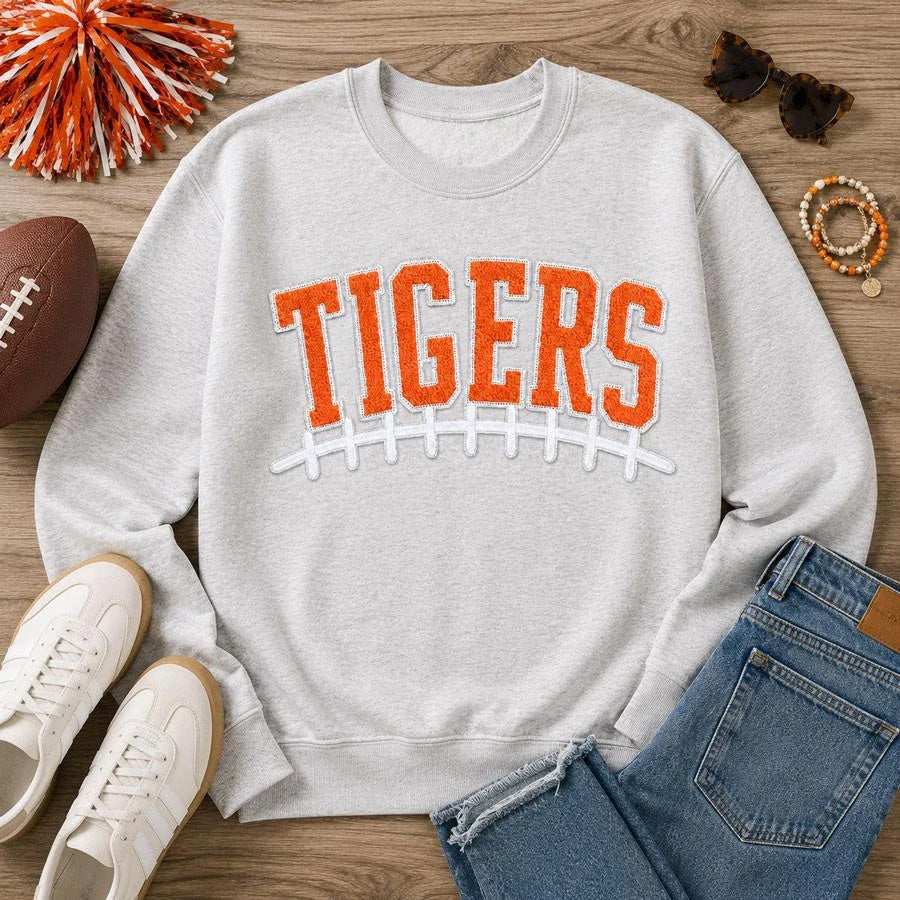 Tigers Chenille Patch Sweatshirt - 2 Colors