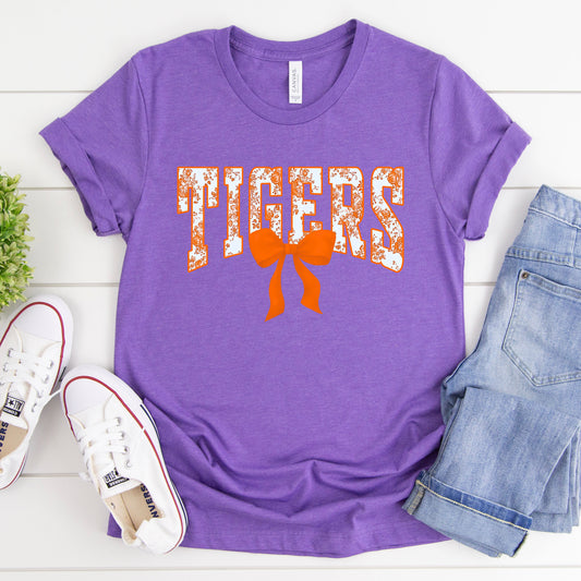 Tigers With Bow Graphic T-Shirt