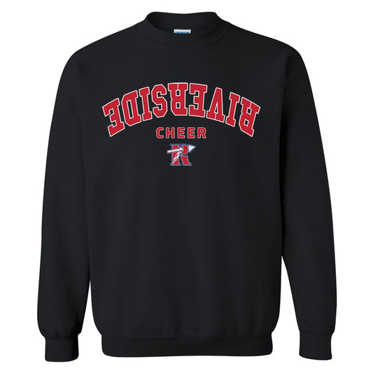 Riverside Cheer Upside Down Unisex Gildan Crewneck Sweatshirt - 2 Colors