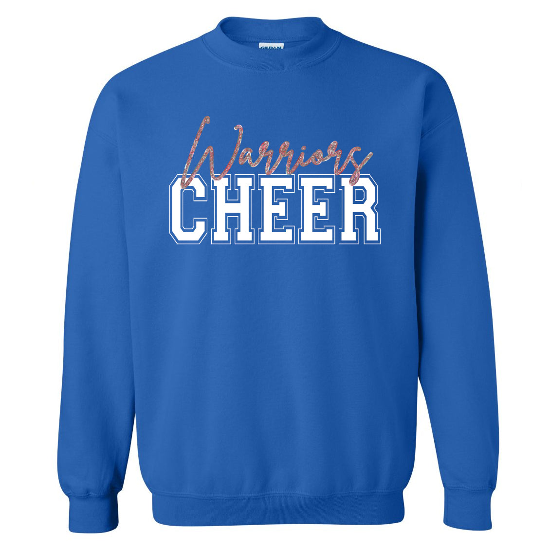 Warriors Cheer Glitter Unisex Gildan Crewneck Sweatshirt