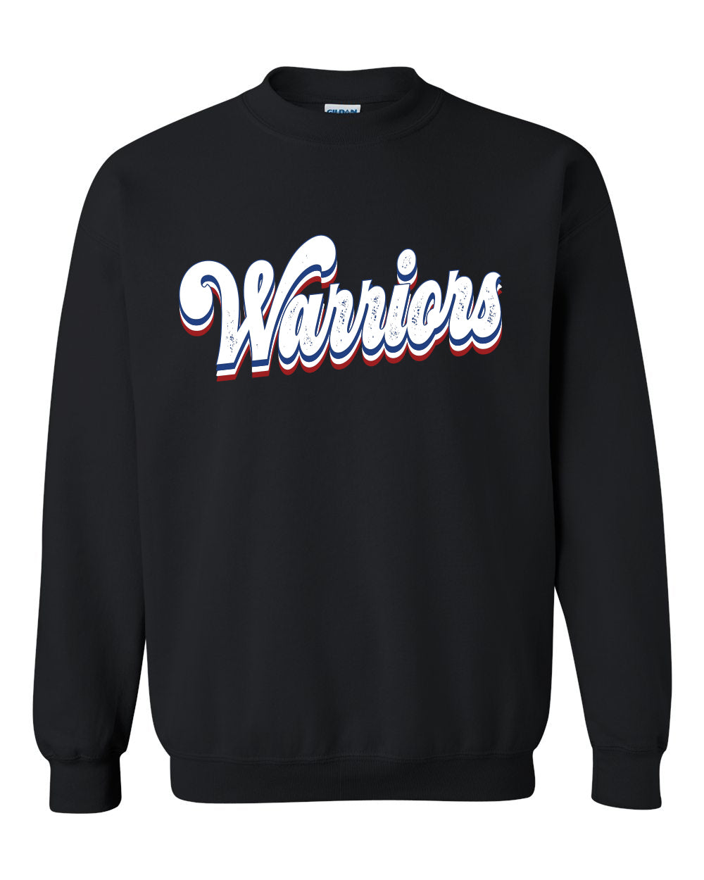 Warriors Cursive Unisex Gildan Crewneck Sweatshirt - 3 Colors