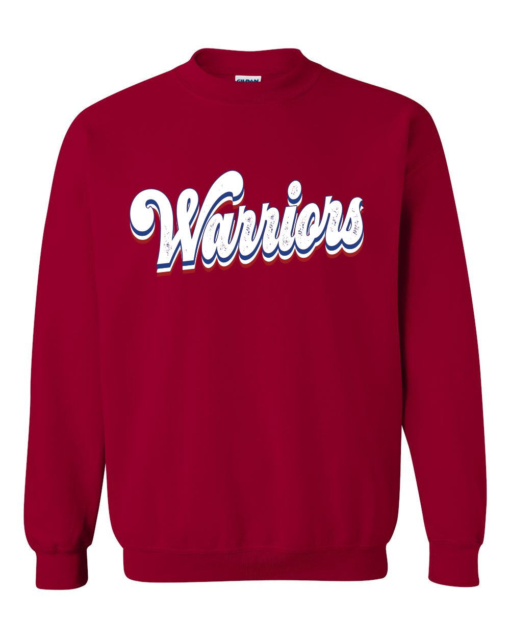 Warriors Cursive Unisex Gildan Crewneck Sweatshirt - 3 Colors