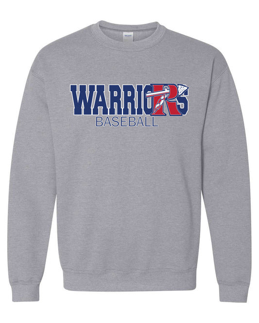 Warriors Baseball Sport Grey Unisex Gildan Crewneck Sweatshirt